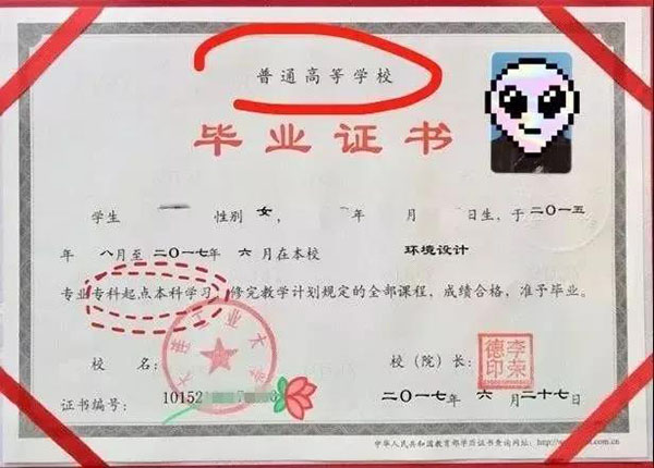 普通專升本的畢業(yè)證書