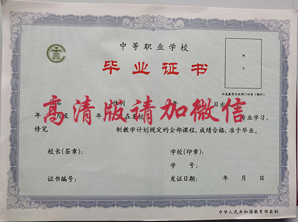 四川省中專畢業(yè)證內(nèi)頁(yè)