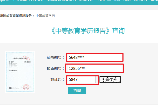 中專畢業(yè)證學信網(wǎng)查詢步驟五