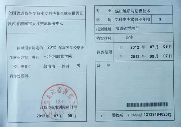 報到證格式和內容